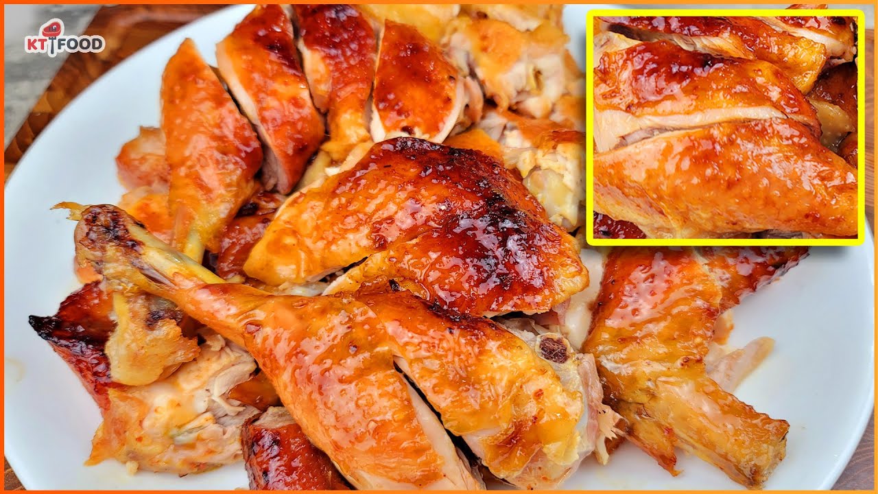 Gà quay nước mắm giòn da chuẩn nhà hàng dễ làm tại nhà 9 Gà quay nước mắm giòn da vàng óng phủ sốt tỏi ớt đậm đà kiểu nhà hàng