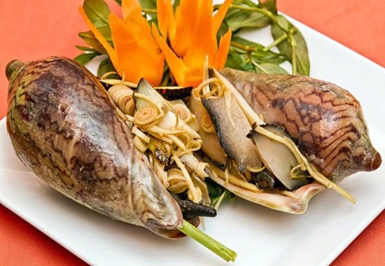 Ốc giác hấp nước mắm ngon chuẩn vị: Bí quyết giòn ngọt, không dai 10 Nguyên liệu chuẩn bị cho món ốc giác hấp nước mắm gồm ốc giác tươi gừng sả và nước mắm