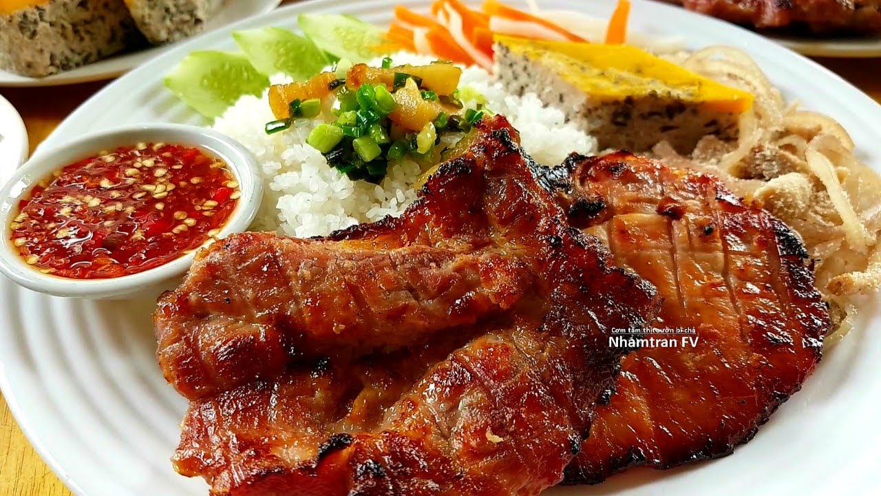 Cơm tấm bì chả nước mắm chuẩn Sài Gòn ngon tại nhà 12 Cơm tấm bì chả nước mắm trình bày kiểu quán Sài Gòn đẹp mắt