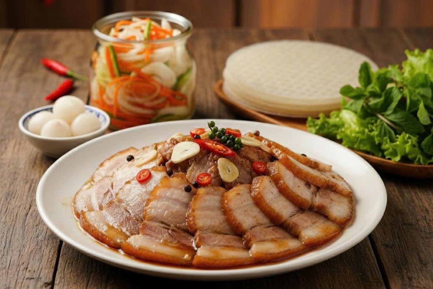 Thịt ngâm nước mắm miền Trung chuẩn vị, giòn ngon để lâu 7 Thịt heo ngâm nước mắm miền Trung sau khi hoàn thiện có màu vàng nâu hấp dẫn, thấm vị đậm đà