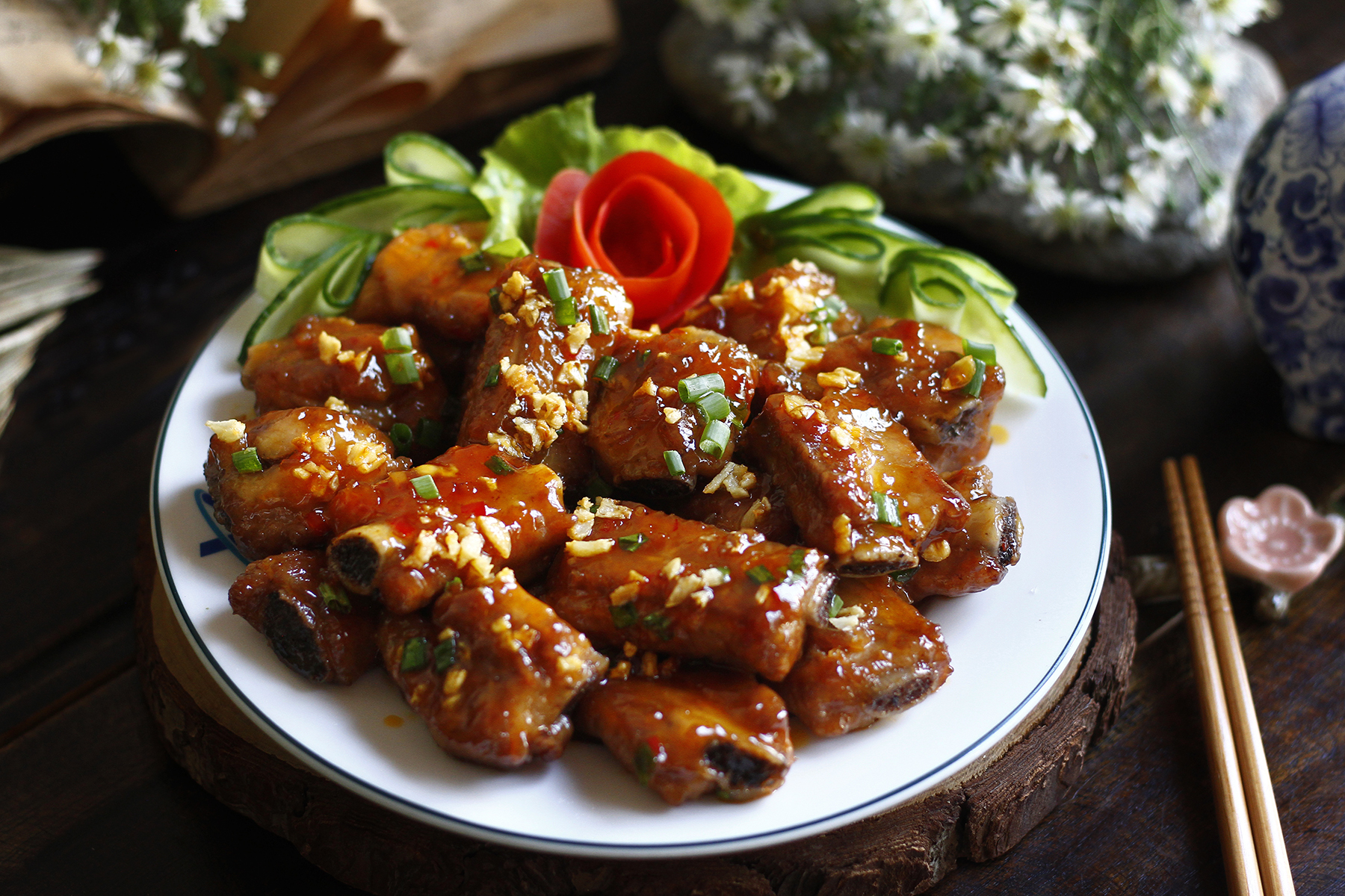 Sườn heo nướng nước mắm ngon chuẩn vị nhà hàng 14 Sườn heo nướng nước mắm thành phẩm bóng đẹp chuẩn nhà hàng với lớp caramel