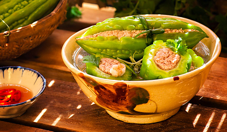 Canh khổ qua nước mắm ngon chuẩn vị tại nhà 14 Canh khổ qua nước mắm thành phẩm xanh đẹp, không bị đắng